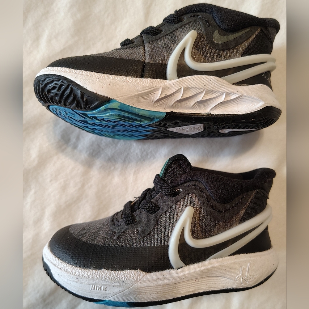 Nike KYRIE IRVING 8 ORCA Black White Teal Infant Eazy-On Shoes Size 3C NWOB